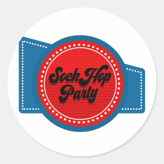4de juli Sock Hop Party Ronde Sticker (Voorkant)