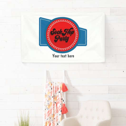 4de juli Sock Hop Party Spandoek (Insitu)