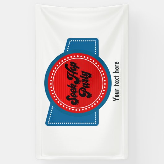 4de juli Sock Hop Party Spandoek (Verticaal)