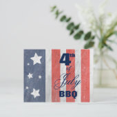 4de juli sterren & Stripes BBQ of Briefkaart van d (Staand voorkant)