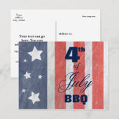 4de juli sterren & Stripes BBQ of Briefkaart van d (Voorkant / Achterkant)
