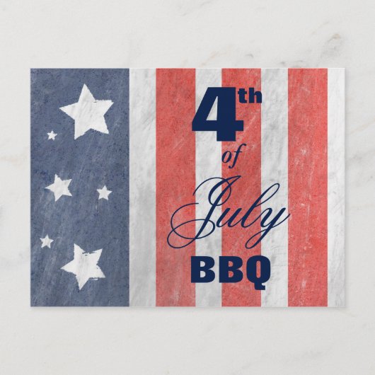 4de juli sterren & Stripes BBQ of Briefkaart van d (Voorkant)