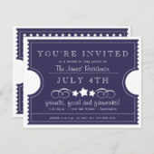 4de juli Ticket Uitnodiging (Voorkant / Achterkant)