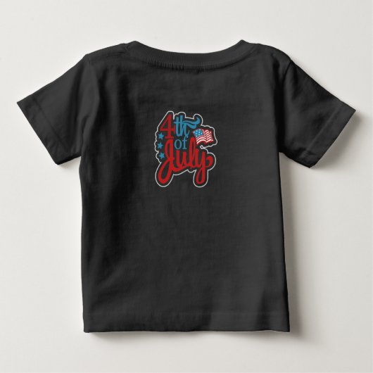 4de juli Toddler Black T shirt (Achterkant)