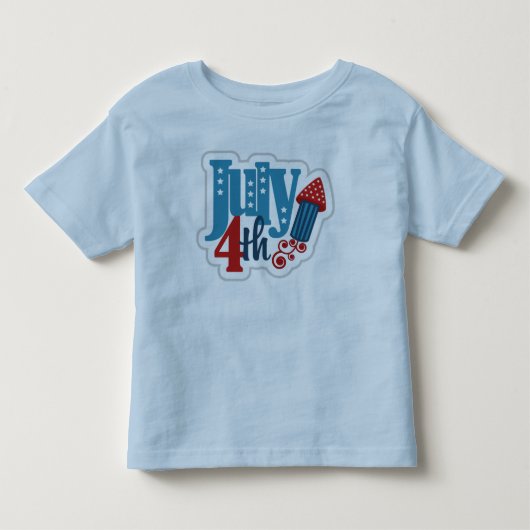 4de juli Toddler Light Blue T shirt (Voorkant)