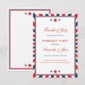 4de juli Uitnodiging, Onafhankelijkheidsdag, BBQ Kaart (Voorkant / Achterkant)
