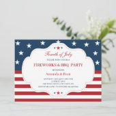 4de juli Uitnodiging, Onafhankelijkheidsdag, BBQ Kaart (Staand voorkant)