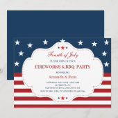 4de juli Uitnodiging, Onafhankelijkheidsdag, BBQ Kaart (Voorkant / Achterkant)