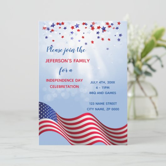 4de juli Uitnodiging tot feestvieren (Staand voorkant)