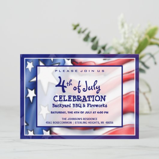 4de juli Uitnodiging tot feestvieren (Staand voorkant)