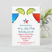 4de juli uitnodiging van Cocktail Party (Staand voorkant)