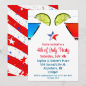 4de juli uitnodiging van Cocktail Party (Voorkant / Achterkant)
