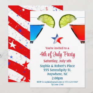 4de juli uitnodiging van Cocktail Party