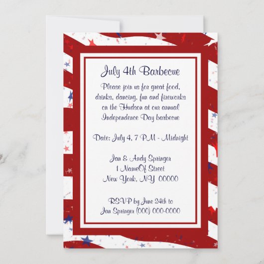 4de juli, Uitnodiging van de Partij van de Onafhan (Achterkant)