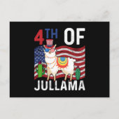 4de juli van juli jlama patriottische amerikaanse  briefkaart (Voorkant)