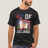4de juli van juli jlama patriottische amerikaanse  t-shirt (Voorkant)