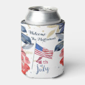 4de juli vlag Gepersonaliseerd Stijlvol Blikjeskoeler (Blikje Voorkant)