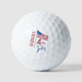 4de juli vlag Gepersonaliseerd Stijlvol Golfballen (Voorkant)