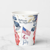 4de juli vlag Gepersonaliseerd Stijlvol Papieren Bekers (Achterkant)