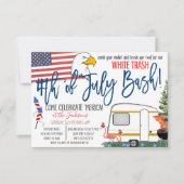 4de juli White Trash Bash Invitation Kaart (Voorkant)