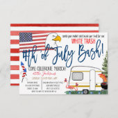 4de juli White Trash Bash Invitation Kaart (Voorkant / Achterkant)
