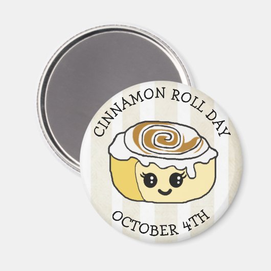 4de oktober is Cinnamon Roll Day Magneet (Voorkant / Achterkant)