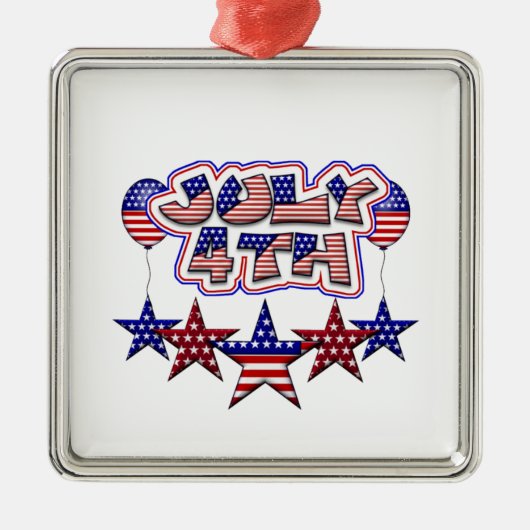 4de sterren juli metalen ornament (Voorkant)