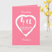 4de trouwdag Linen Slik Kaart (Gele Bloem)