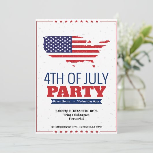 4de van de Nota van de Uitnodiging Amerika van de (Staand voorkant)