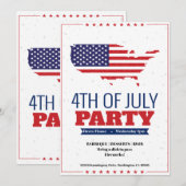 4de van de Nota van de Uitnodiging Amerika van de  (Voorkant / Achterkant)