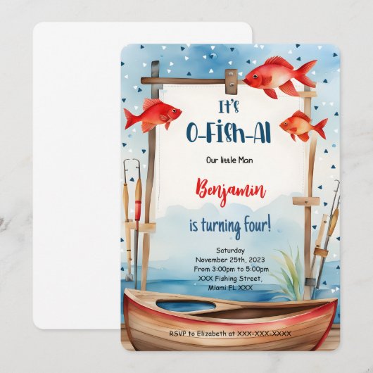4de verjaardag vissen kaart (Voorkant / Achterkant)