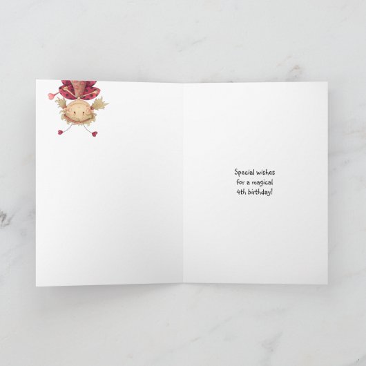 4de verjaardagskaart met leuke kaart (Binnen)