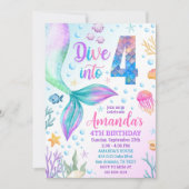 4de zeemeermin uitnodiging, Duik in vier zeemeermi Kaart (Voorkant)