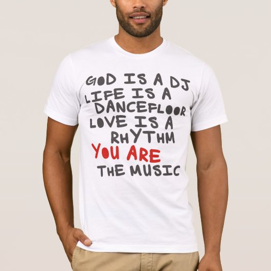 4DJS God is a dj life is a dancefloor T-shirt (Voorkant)