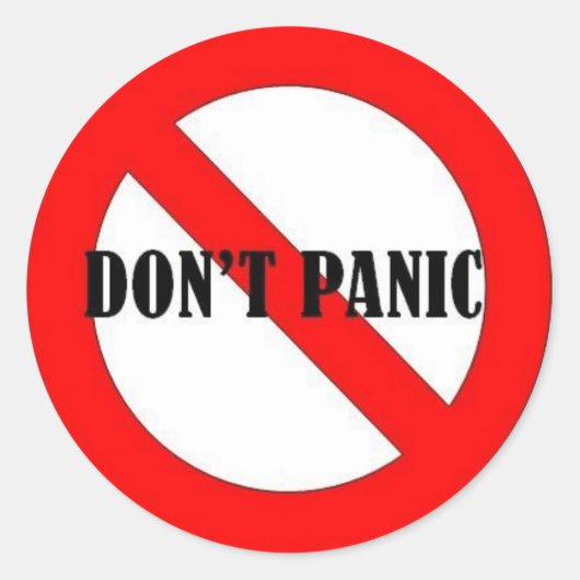 4DON NIET PANIC RONDE STICKER (Voorkant)