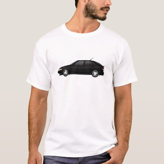 4door_talledega zwart met viggenantenne t-shirt (Voorkant)