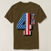  4e Amerikaanse vlagtekst T-shirt (Design voorkant)