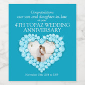 4e blauwe topaz - herdenkingsdag op etiketten met (Enkel label)