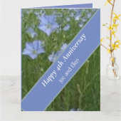 4e bruiloft Jubileum bewerkbaar Kaart (Gele Bloem)