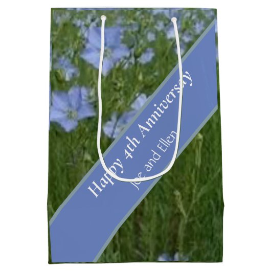 4e bruiloft Jubileum bewerkbaar Medium Cadeauzakje (Achterkant)