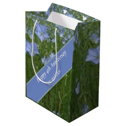 4e bruiloft Jubileum bewerkbaar Medium Cadeauzakje (Achterkant Gekanteld)