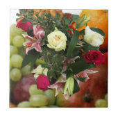 4e bruiloft Jubileum Fruit and Flowers Tegeltje (Voorkant)