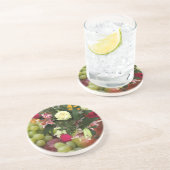 4e bruiloft Jubileum Fruit and Flowers Zandsteen Onderzetter (Zijkant)