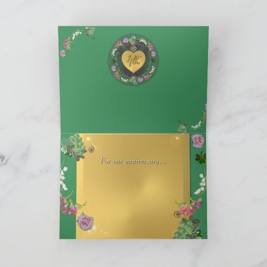 4e bruiloft Jubileum Fruit Bloemen Groeten Bedankkaart (Binnen)