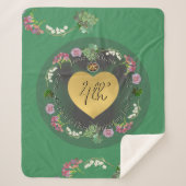 4e bruiloft Jubileum Fruit Bloemen Sherpa Deken (Voorkant)