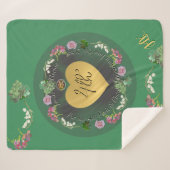 4e bruiloft Jubileum Fruit Bloemen Sherpa Deken (Voorkant (horizontaal))