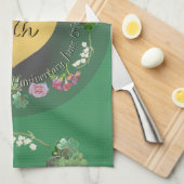 4e bruiloft Jubileum Fruit Bloemen Theedoek (Quarter Fold)