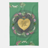 4e bruiloft Jubileum Fruit Bloemen Theedoek (Verticaal)