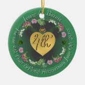 4e bruiloft Jubileum Fruit Floral Foto Keramisch Ornament (Voorkant)