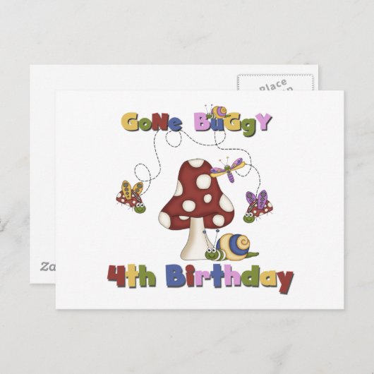 4e Bug Verjaardag Tshirts en geschenken Briefkaart (Voorkant / Achterkant)